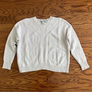 AUTUMN CASHMERE boxy cashmere crew honeycomb bodice ballerina pink XS